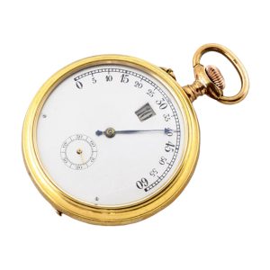 Swiss gold metal lever with jumping hours Circa 1880-1900