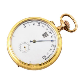 Swiss gold metal lever with jumping hours Circa 1880-1900