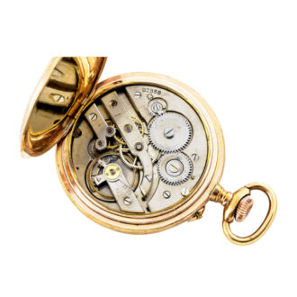 Swiss gold metal lever with jumping hours Circa 1880-1900