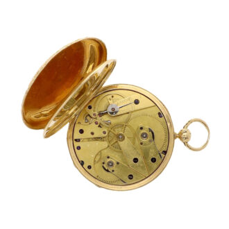 French 18 carat gold open faced lever Circa 1860-1880