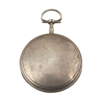 French silver open faced lever pocket watch