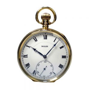 Swiss gold open faced lever watch by Rolex Circa 1924