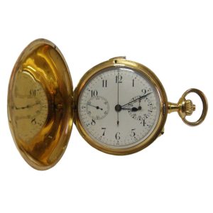 Swiss 18k gold hunting cased cylinder watch Circa 1860