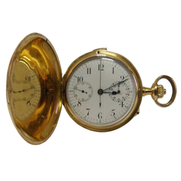Swiss 18k gold hunting cased cylinder watch Circa 1860