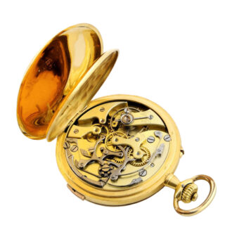 Swiss 18k gold hunting cased cylinder watch Circa 1860