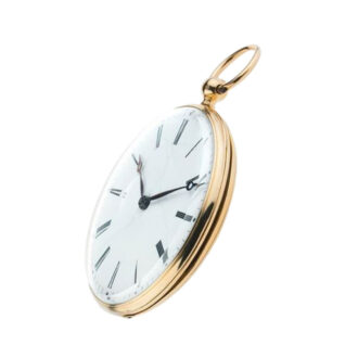 Rare Swiss 18k gold open faced cylinder watch Circa 1860