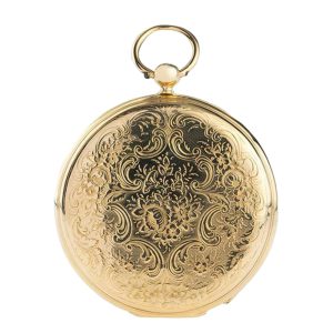 Rare Swiss 18k gold open faced cylinder watch Circa 1860