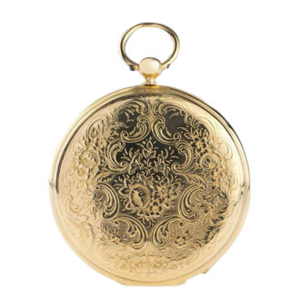 Rare Swiss 18k gold open faced cylinder watch Circa 1860