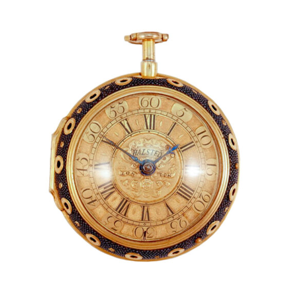 English gold/shagreen quarter repeating watch Circa 1705