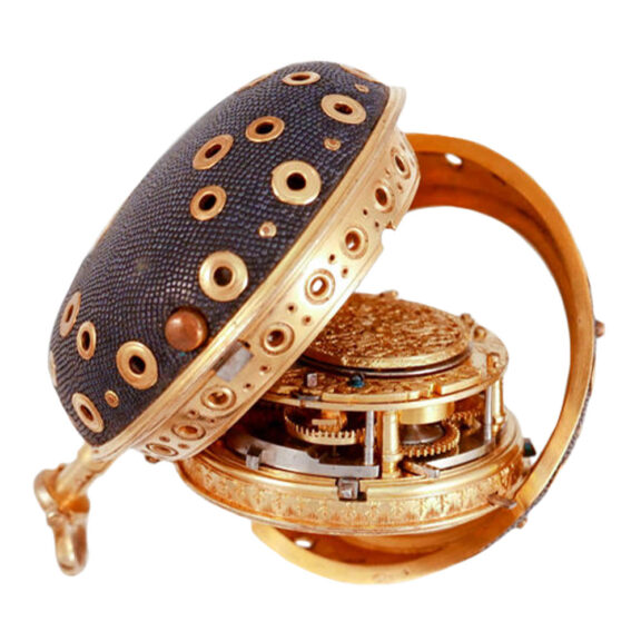 English gold/shagreen quarter repeating watch Circa 1705 English gold/shagreen quarter repeating watch Circa 1705