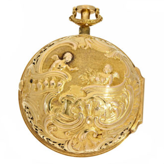 20 Carat gold repoussé verge pocket watch repeater Circa 1700