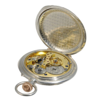 German silver open faced seconde morte lever deck watch Circa 1925