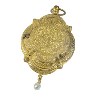 German cartouche-shaped single-handed pendant watch Circa 1590