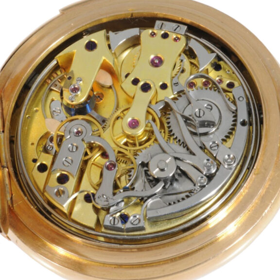 French 18K rose gold quarter repeating lever chronograph Circa 1903 French 18K rose gold quarter repeating lever chronograph Circa 1903