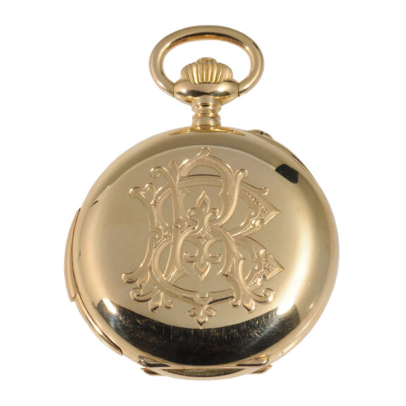 French 18K rose gold quarter repeating lever chronograph Circa 1903 French 18K rose gold quarter repeating lever chronograph Circa 1903