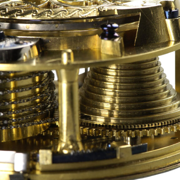 Early French fire gilt cylinder chronometer Circa 1765 Early French fire gilt cylinder chronometer Circa 1765