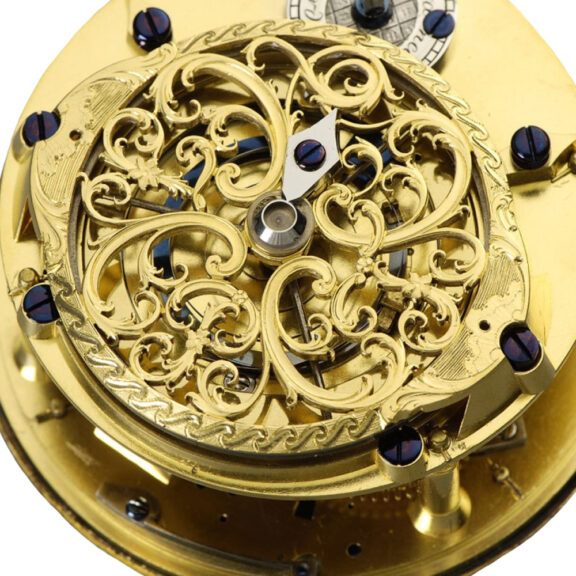 Early French fire gilt cylinder chronometer Circa 1765 Early French fire gilt cylinder chronometer Circa 1765