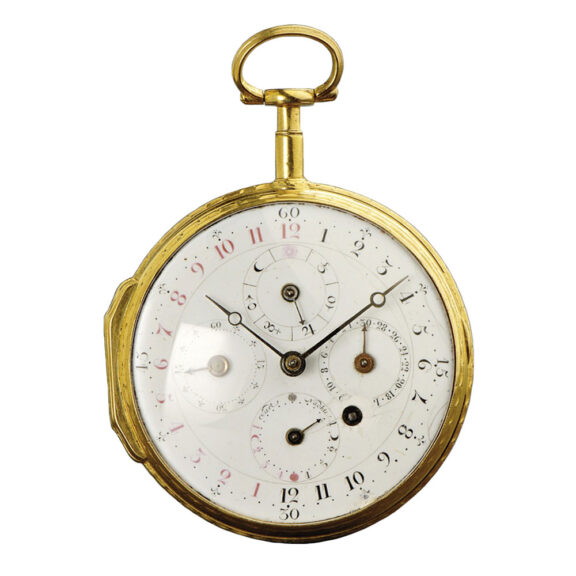 Important German gilded brass 24-hour cylinder watch Circa 1785