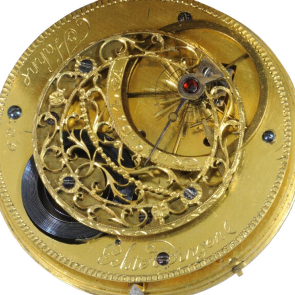 Important German gilded brass 24-hour cylinder watch Circa 1785 Important German gilded brass 24-hour cylinder watch Circa 1785