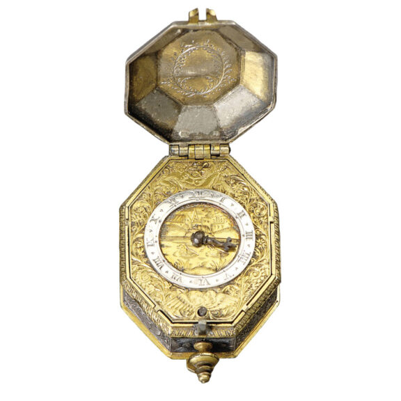 Small French octagonal miniature pendant watch Circa 1640 Small French octagonal miniature pendant watch Circa 1640