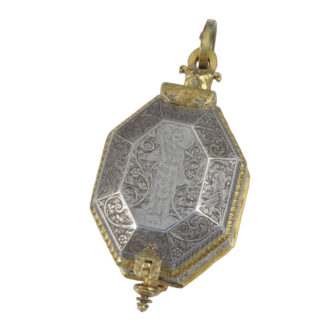 Small French octagonal miniature pendant watch Circa 1640