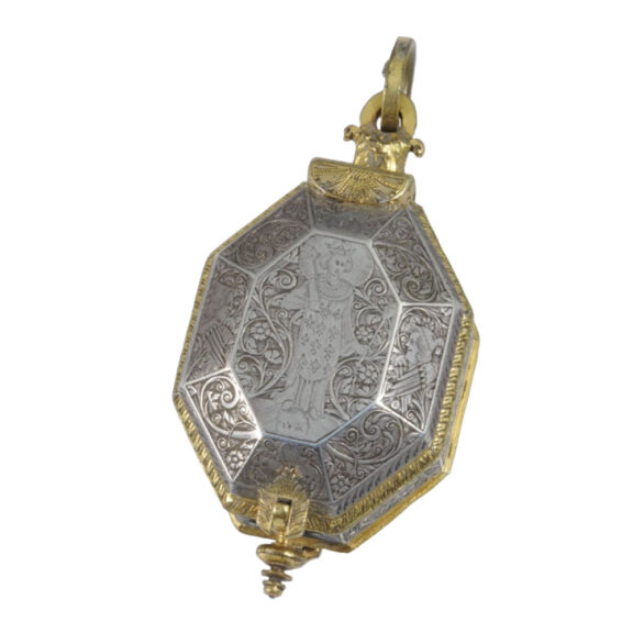 Small French octagonal miniature pendant watch Circa 1640 Small French octagonal miniature pendant watch Circa 1640