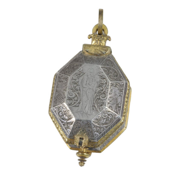 Small French octagonal miniature pendant watch Circa 1640 Small French octagonal miniature pendant watch Circa 1640