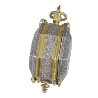 Small French octagonal miniature pendant watch Circa 1640