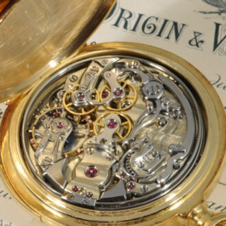 Swiss gold repeating lever split-seconds chronograph Circa 1904
