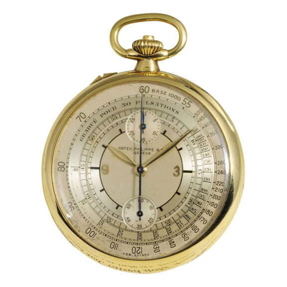 Swiss 18K gold chronograph lever doctor's watch Circa 1924