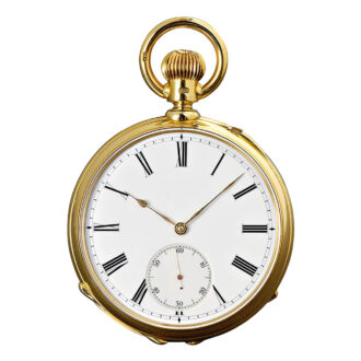 Heavy German 18K gold open faced pocket chronometer Circa 1880
