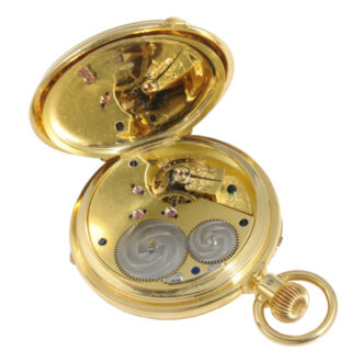 Heavy German 18K gold open faced pocket chronometer Circa 1880