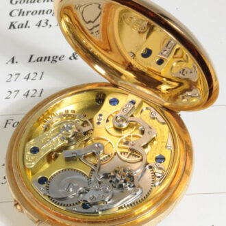 Unique German 18K rose gold chronograph with date Circa 1889