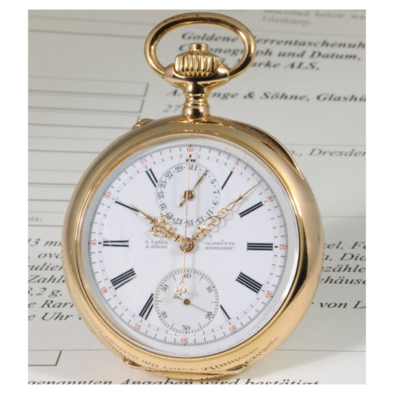 Unique German 18K rose gold chronograph with date Circa 1889 Unique German 18K rose gold chronograph with date Circa 1889