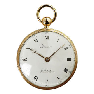 Swiss 18K rose gold open faced virgule pocket watch Circa 1815