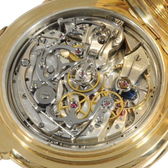 Swiss 18K gold hunting cased complicated watch Circa 1911 Swiss 18K gold hunting cased complicated watch Circa 1911