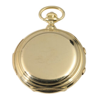 Swiss 18K gold hunting cased complicated watch Circa 1911