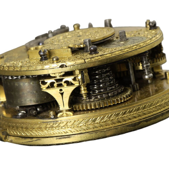 German gilt verge coach watch with hour strike and date Circa 1690 German gilt verge coach watch with hour strike and date Circa 1690