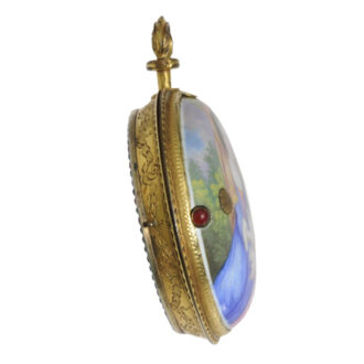 English gilt, enamel and paste-set pair-cased verge Circa 1800