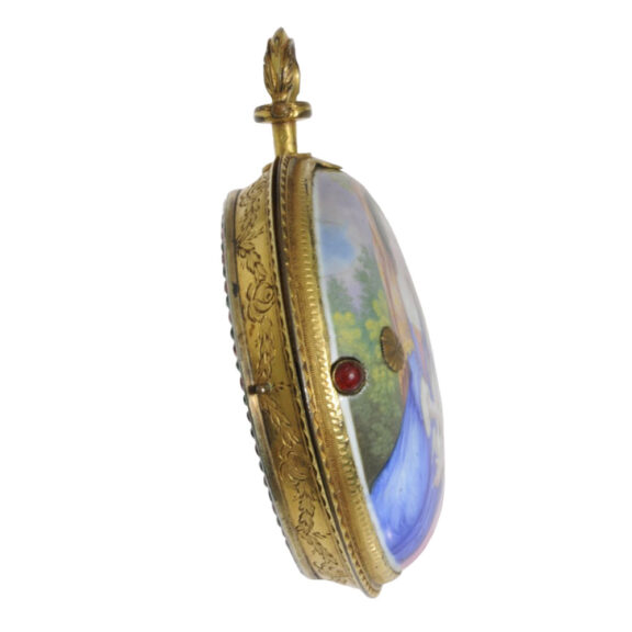 English gilt, enamel and paste-set pair-cased verge Circa 1800 English gilt, enamel and paste-set pair-cased verge Circa 1800