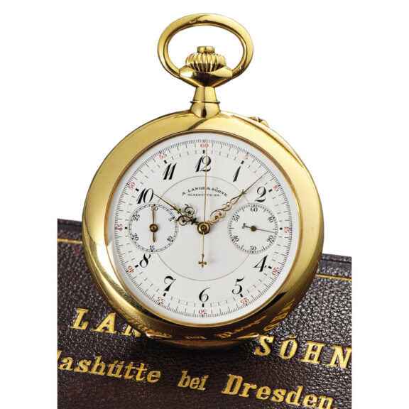 Fine 18K gold Glashütte lever chronograph watch Circa 1916 Fine 18K gold Glashütte lever chronograph watch Circa 1916