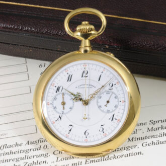 Fine 18K gold Glashütte lever chronograph watch Circa 1916