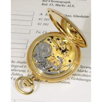 Fine 18K gold Glashütte lever chronograph watch Circa 1916