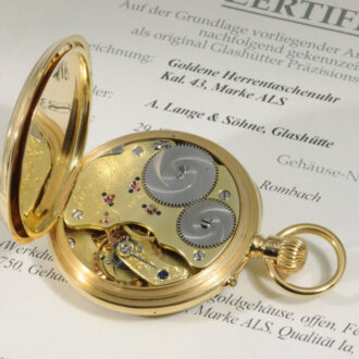 Quality 1A Glashütte 18K gold open faced lever watch Circa 1891