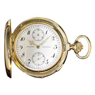 German 18 carat gold hunting cased quarter repeating quality 1A lever chronograph pocket watch with a 30-minute counter, circa 1912
