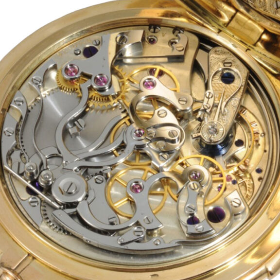 German 18 carat gold hunting cased quarter repeating quality 1A lever chronograph pocket watch with a 30-minute counter, circa 1912 German 18 carat gold hunting cased quarter repeating quality 1A lever chronograph pocket watch with a 30-minute counter, circa 1912
