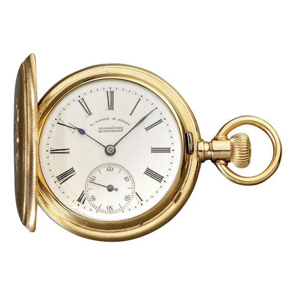 Small German 18K rose gold hunting cased lever watch Circa 1883 Small German 18K rose gold hunting cased lever watch Circa 1883