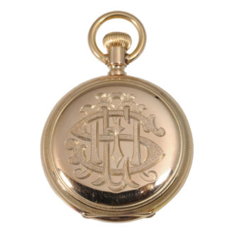 Small German 18K rose gold hunting cased lever watch Circa 1883 Small German 18K rose gold hunting cased lever watch Circa 1883