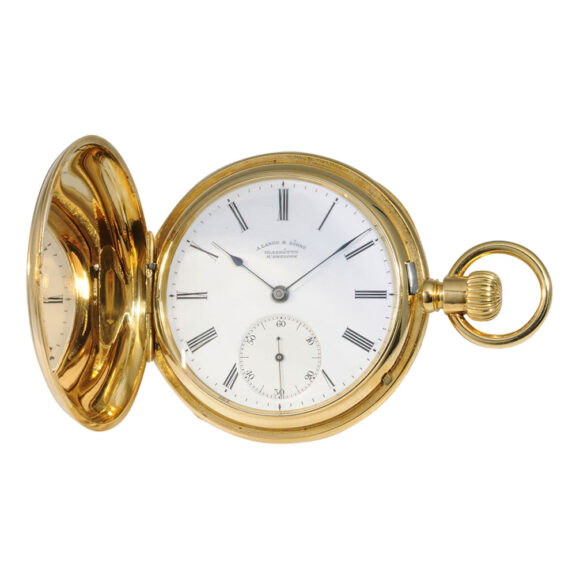 German 18K gold hunting cased lever pocket watch Circa 1886 German 18K gold hunting cased lever pocket watch Circa 1886