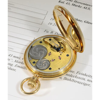 German 18K gold hunting cased lever pocket watch Circa 1886